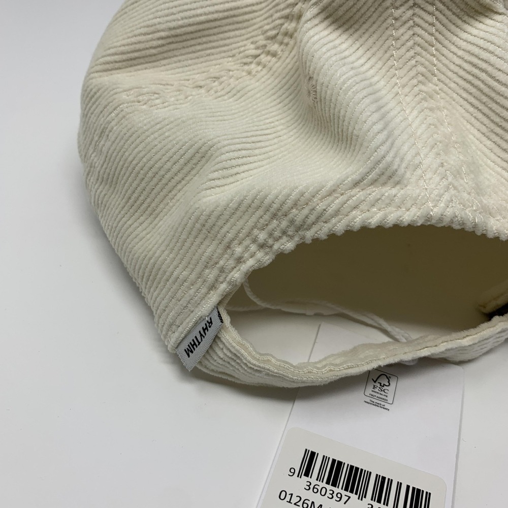 Rhythm Awake Cord Cap Hat Cap Baseball Strap Back White Corduroy One Size Mens - Picture 4 of 7
